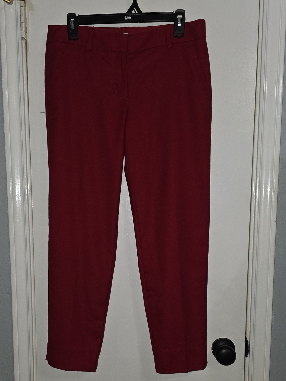 J. Crew Wool-Blend Burgundy Straight-Leg Trousers Sz 4